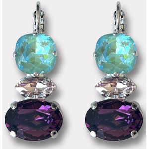 Farfino Delfina - Oorbellen - Goud Zilver Rosegoud - Handgemaakt in Italië - Swarovski ®