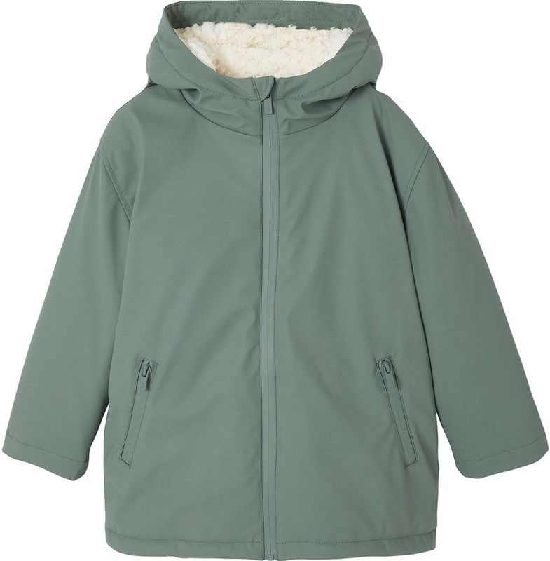 Regenjas - Saliegroen - Gevoerde Regenjas met Capuchon voor Jongens