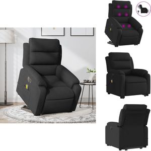 vidaXL Elektrische Sta-op-massagestoel - Elektrische Sta-op-massagestoelen - Sta-opstoel - Sta-opstoelen - Sta-op-massagestoel elektrisch verstelbaar stof zwart