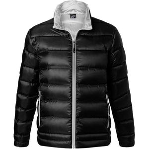 James and Nicholson Heren Quilted Down Jacket (Zwart/Zilver)