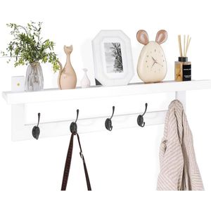 Selbro ® Stijlvolle Wandkapstok Met Plank En Metalen Haken Voor Diverse Ruimtes In Huis