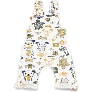 Frogs and Dogs - Tuinbroekje Friends Off - Wit - Maat 50 - Jongens, Meisjes