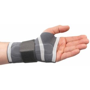 BORT activemed polsbandage – Polsbrace Optimale Onderteuning en Compressie – Pols Stabilisatie – Handbrace Polssteun inclusief uitneembare Spalk - XL Rechts - Grijs
