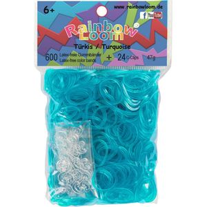 Rainbow Loom Elastiekjes - Rubber Bands Turquoise - 600 stuks