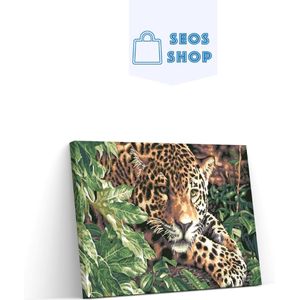 SEOS Shop ® Diamond Painting Volwassenen - Diamond Painting Kinderen - Diamond Painting Pakket Volledig - Jachtluipaard - 50x40 cm
