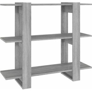 vidaXL - Boekenkast/kamerscherm - 100x30x87 - cm - grijs - sonoma - eikenkleurig