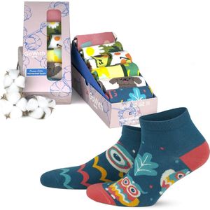 GoWith-6 paar-katoen sokken-enkelsokken-grappige-dames sokken-maat 40-44