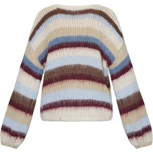 Sisters Point Trui LIDAR met strepen Blue Beige Bordeaux - Maat S