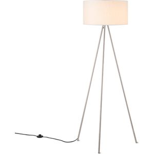 Home Sweet Home - Moderne vloerlamp staande lamp met lampenkap - Wit - 57/57/150cm - geschikt voor E27 LED lichtbron - geschikt voor woonkamer, slaapkamer, thuiskantoor - met voetschakelaar