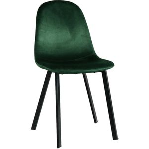 SET DEAL: 6 stuks Eetkamerstoel Simpy donkergroen velvet eetstoel zetel