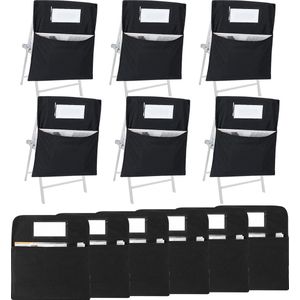 Stoeltassen voor klaslokaal - Stoeltas met naamplaatje - Scholieren stoelzakken - Grote stoeltas - Organizer voor klaslokaal - Kleuterschool - School thuis - 41 x 50 cm - 12 stuks .