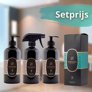 Moederdag aanbieding! ! ! Combi van 3x500 ml Douchegel, Roomspray en Handzeep uit de Zapasso Domani Fioritura Serie. Mooie stijlvolle grote flessen voor in de badkamer of WC
