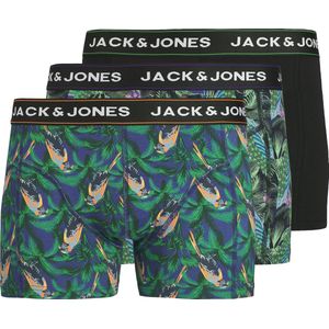 Jack & Jones heren 3P boxer trunks tropical bird groen & zwart
