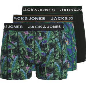 Jack & Jones heren 3P boxer trunks tropical bird groen & zwart