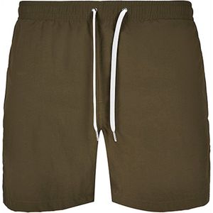 Build Your Brand - Heren Zwembroek - Olive - Met Koord en Zakken