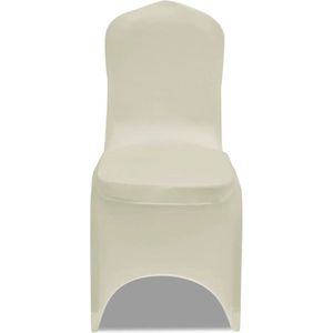 vidaXL Stretch Stoelhoezen Crème - Set van 100 Stoelhoezen - Stoelhoes - Feestdecoratie - Event Decoratie - Creme Kleur