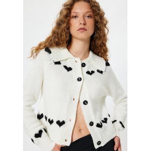 Vest - Jacquard - Normaal - Lange Mouw - Overhemdkraag