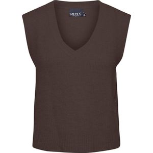 PCJENNIFER V-NECK KNIT VEST NOOS B - Chicory Coff