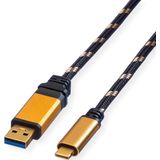 ROLINE GOLD USB 3.2 Gen 1 kabel, A-C, M/M, 1 m