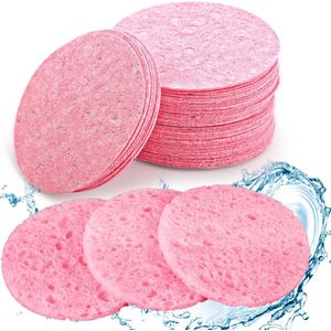 Reinigingssponsjes voor gezicht - 50 stuks - 7.5CM - Gecomprimeerde gezichtssponzen - Herbruikbaar - Cosmetische Spons - Exfoliant - Schoonheidsspecialisten - voor gezichtsreiniging