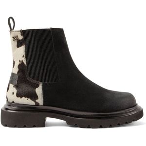 Lazamani - Haidy Dames Boots Suede Black/White - Maat 36