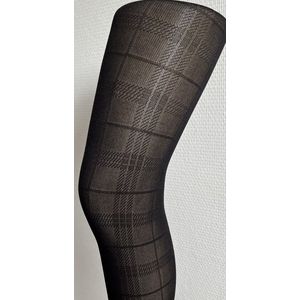 Pretty Polly Panty - Tartan Pattern - S/M - Zwart