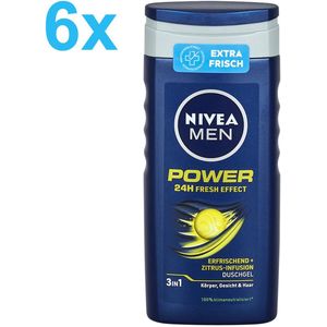 NIVEA – MEN – 3 in 1 – Energy – Douchegel – 6x 250 ml - Voordeelverpakking