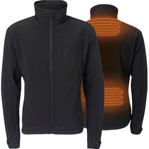 Verwarmde Softshell Jas - Regular Fit voor mannen - Met extra warme fleecevoering - Rapid power technologie - zwart