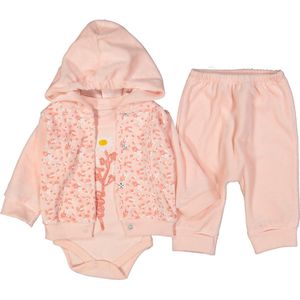 Baby 3 delige set - maat 56/62 newborn - roze - sweater broekje rompertje - maat 62 68 74 baby girl meisje kleding set