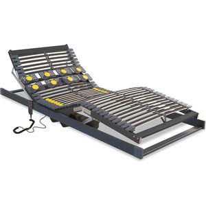 Beter Bed Bossflex 600 Deluxe Lattenbodem 90 x 210 cm - Elektrisch Verstelbaar - Bedbodem - Bedraad - Max. 120kg - Antraciet/Geel