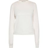 Usha - Gebreide Trui - Wolwit - Ronde Hals - Lange Mouw
