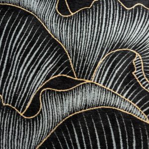 Luxe Katoenen Plaid 150x200cm - Peoniamotief Zwart Beige