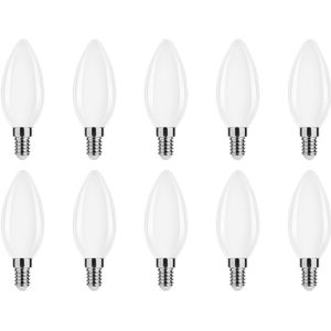 Modee - E14 LED Lamp - Neutraal Wit - LED Filament Melkglas Kaarslamp B35 - 4W - 470lm - Vervangt 40W Halogeen Gloeilamp - 10 stuks