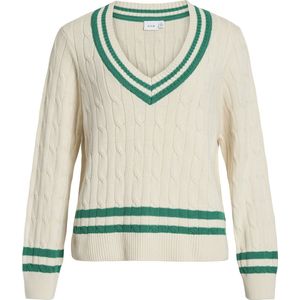 Vila Trui Visena L/s V-neck Knit Pullover 14107975 Birch/ultrarin Dames Maat - M