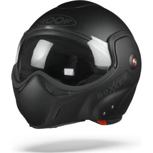 ROOF - Boxxer MATT BLACK - ECE goedkeuring - Maat S - Systeemhelmen - Scooter helm - Motorhelm - Wit Zwart - ECE 22.05 goedgekeurd