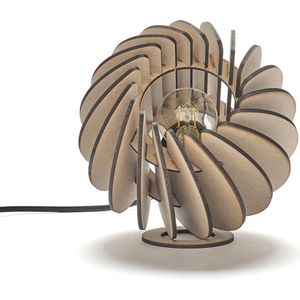 Van Tjalle en Jasper | Atmosphere tafellamp - Naturel | MDF (hout) | Bouwpakket | Naturel (houtskleur) | E14 fitting | Laser gesneden | Sfeer licht | Sfeervolle verlichting | uniek Dutch Design |