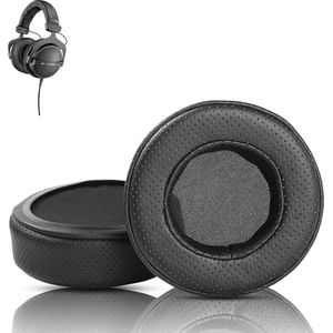 Vervangende Oorkussens voor DT 990 Pro, DT 770 Pro, MMX 300 - Comfortabel Geheugenschuim en Geperforeerd Proteïneleer