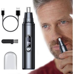 Oplaadbare neushaartrimmer met digitaal display - Compact en wasbaar voor dagelijks gebruik