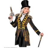 Widmann - Steampunk Kostuum - Tijdloze Parade Jas Steampunk Vrouw - Geel, Zwart - XL - Halloween - Verkleedkleding