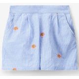 Sissy-Boy - Korte Broek - Blauw - Gestreept - Met Borduursels
