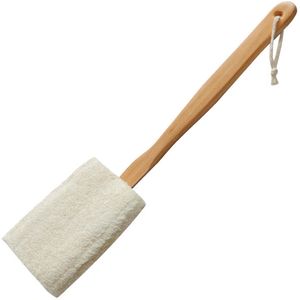 Lichaamsborstel - Loofah Lichaamsborstel - Rug Borstel - Lange Steel - Scrubborstel - Doucheborstel - Massageborste - Badborstel - Hoogwaardige Kwaliteit - Houtkleur