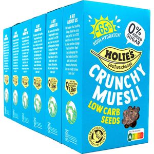 Holie's Crunchy Muesli Low Carb Seeds 6x 400gr - ontbijtgranen - suikervrij - gezond - vegan