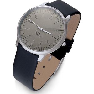 Philippi Design Horloge Heren - TEMPUS MG1- Grijs / Zwart - Ø 45mm - Leer - RVS