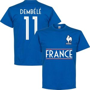 Frankrijk Dembele 11 Team T-Shirt - Blauw - XXXXL