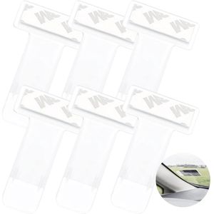 TOVBMUP Autokaarthouder - Transparante autokaarthouder - Parkeerkaarthouder - Parkeerkaarthouder - Parkeerkaarthouder voor op de voorruit - Zelfklevende parkeerkaarthouder - 6 stuks
