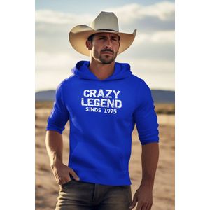 50 jaar verjaardagscadeau - 1975 Verjaardagscadeau heren - Blauwe Hoodie heren met capuchon L - Legend - Hoodies