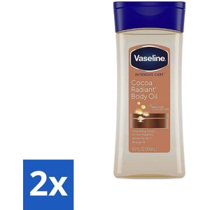 2 x Vaseline - Cocoa Radiant - Body Oil - Hydraterend - 200 ml - Lichaamsvet - Hydraterende Olie - Cacaoboter - Droge Huid - Glans