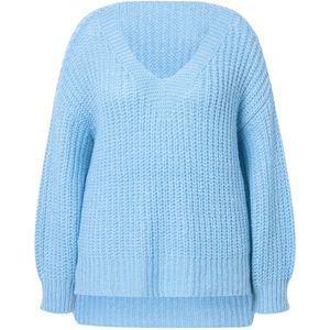 Janet & Joyce Janet & Joyce - Dames - Trui oversized V-hals - Lichtblauw - Maat 46+