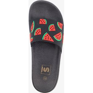 Dames badslippers met watermeloenen - Zwart - Maat 42