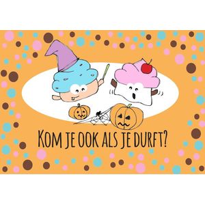 Griezel/Halloween uitnodigingen - kinderfeestje - uitnodigingskaartjes Griezel/Halloween - 8 stuks